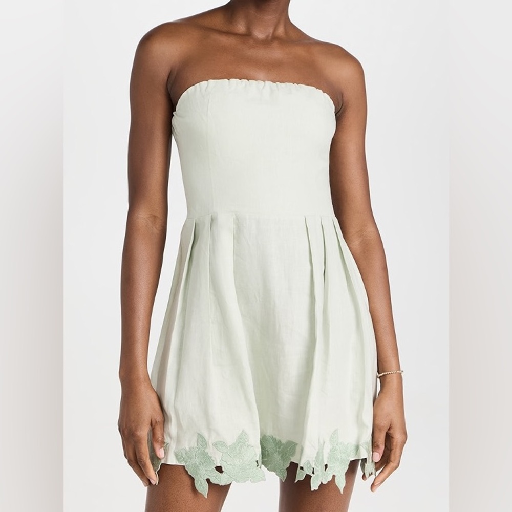 NWT Fanm Mon Sina Mint Green Strapless Linen Dress XL